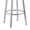 Armen Living Lorin 26" Gray Faux Leather and Brushed Stainless Steel Swivel Bar Stool LCLRBABSGR26 - alternate 6